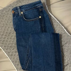 High Rise Straight Crop Leg Stripe Jamie Jeans